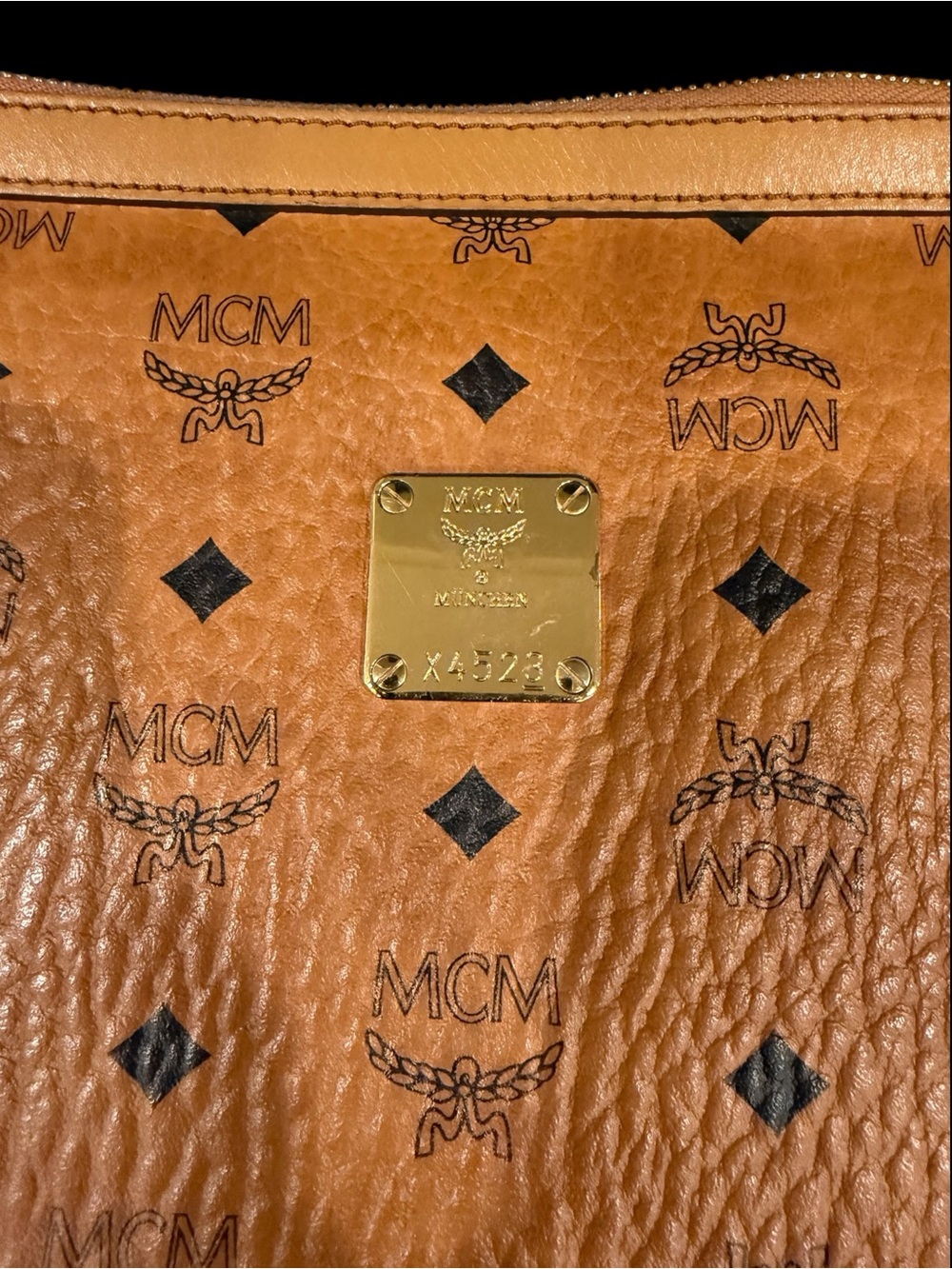 MCM Heritage Cognac Visetos Portfolio Document Case Zip Pouch - Picture 6 of 10